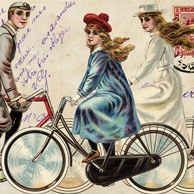 Kolaż z cyklistami