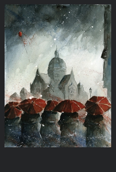 Grzegorz Chudy - Czerwone parasole i synagoga