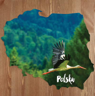 Mapka - Lecący bocian