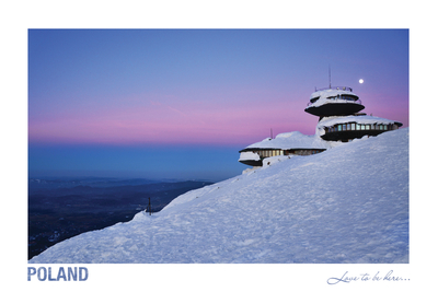 Poland - Love to be here... - Obserwatorium Meteorologiczne na Śnieżce & księżyc