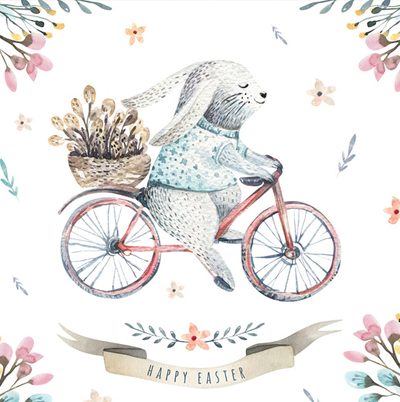 Wielkanoc - królik na rowerze