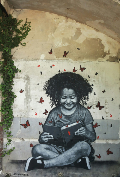 Street art dziewczynka