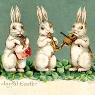 Radosnej wielkanocy - muzykujące króliczki