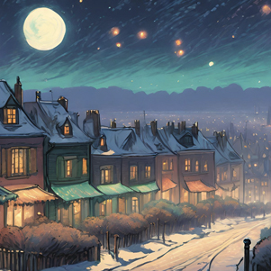 Zimowa nocna uliczka